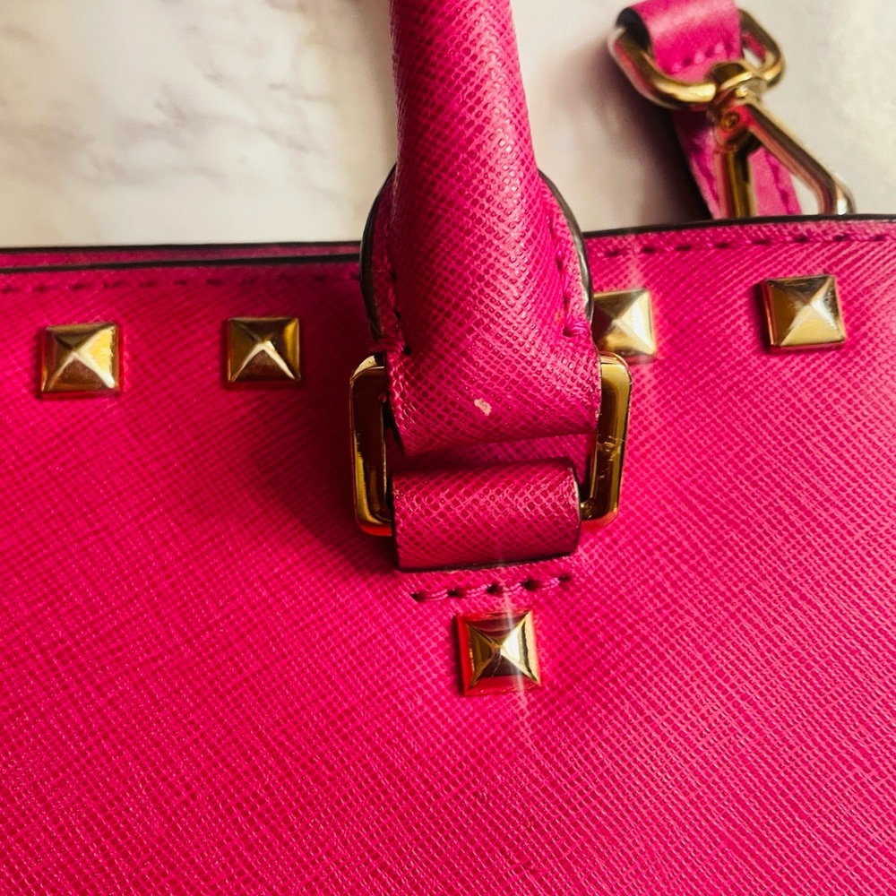 Michael Kors Fuschia Pink Crossbody Bag with Studded Details - Picture 11 of 11